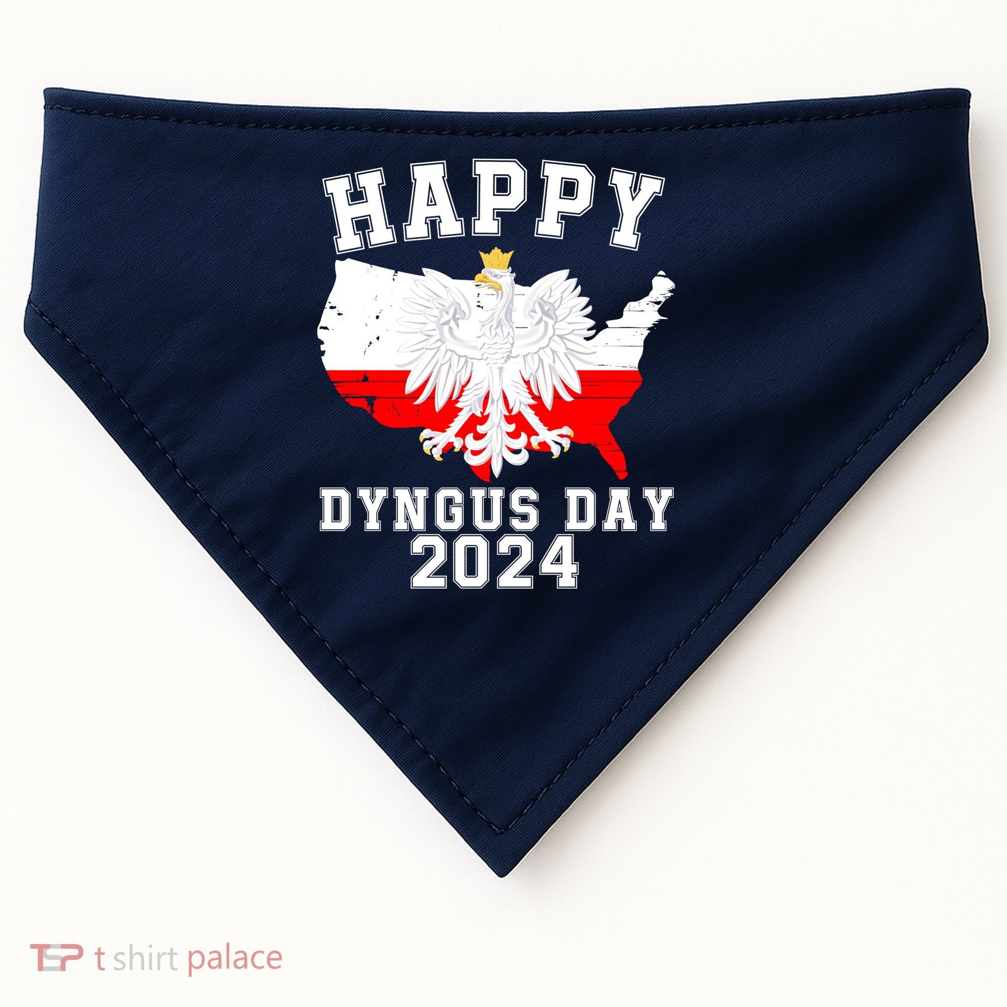 Happy Dyngus Day 2024 Polska Polish White Eagle Dyngus Day Polish Eagle USA-Made Doggie Bandana