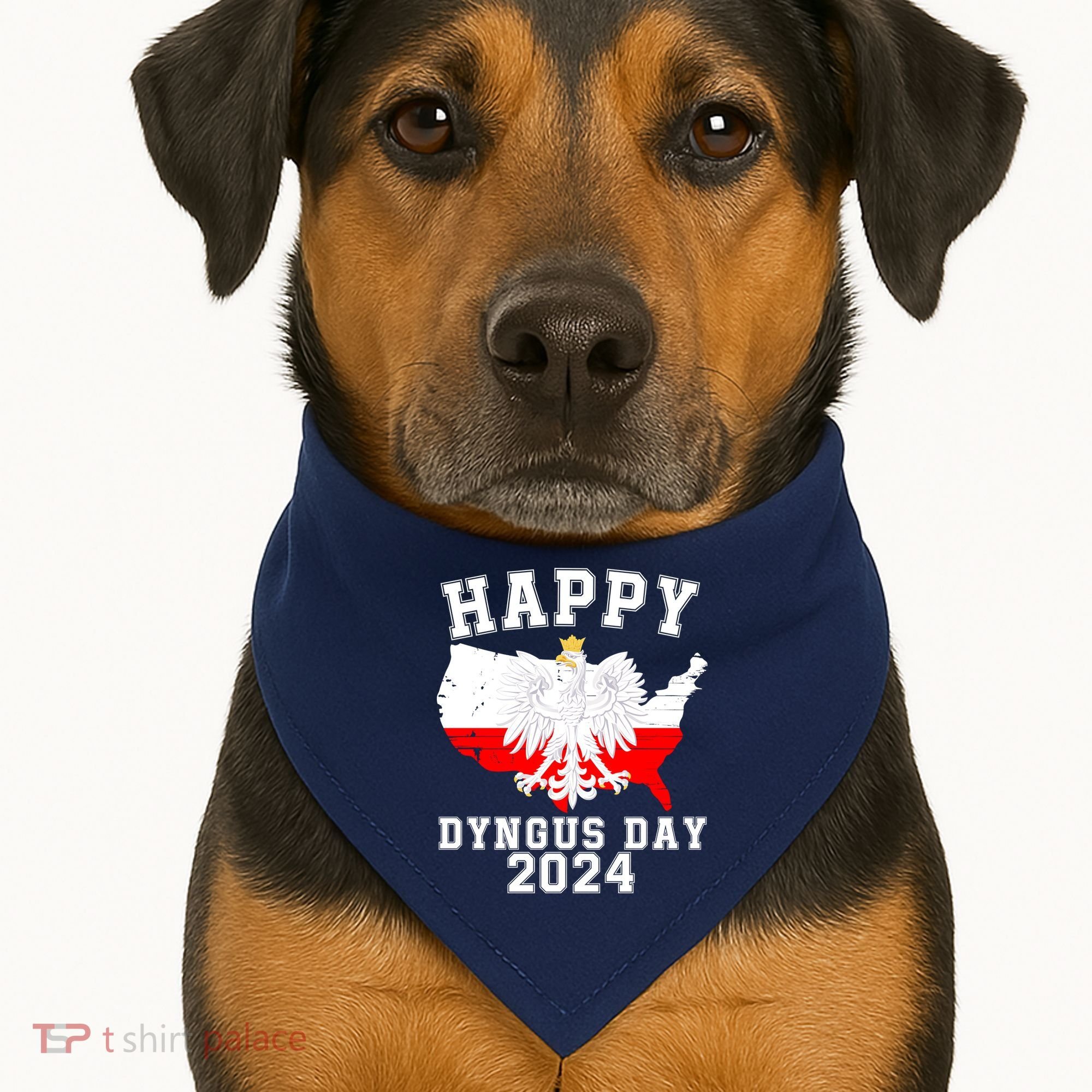 Happy Dyngus Day 2024 Polska Polish White Eagle Dyngus Day Polish Eagle USA-Made Doggie Bandana