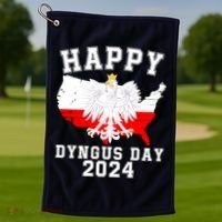 Happy Dyngus Day 2024 Polska Polish White Eagle Dyngus Day Polish Eagle Golf Towel thumb 1