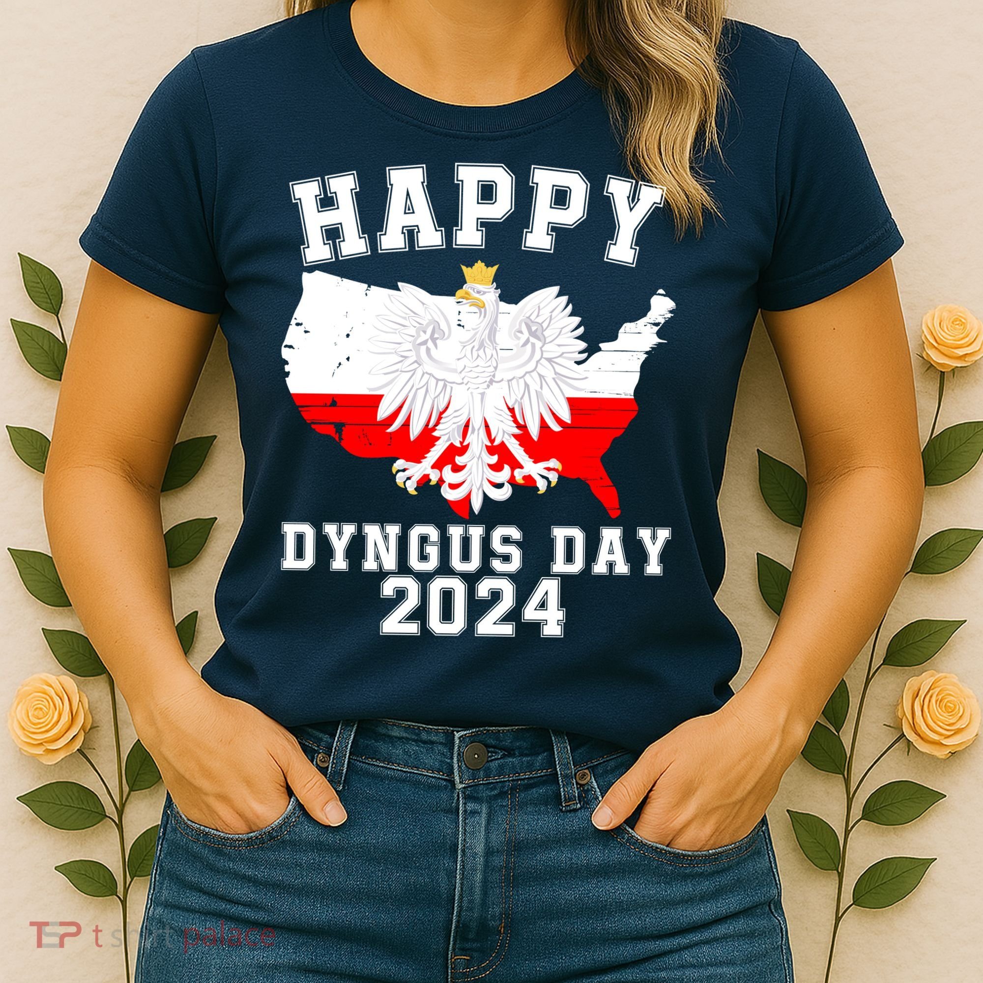 Happy Dyngus Day 2024 Polska Polish White Eagle Dyngus Day Polish Eagle Women's T-Shirt