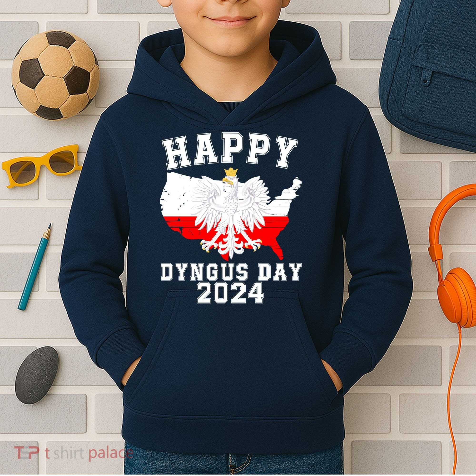 Happy Dyngus Day 2024 Polska Polish White Eagle Dyngus Day Polish Eagle Kids Hoodie