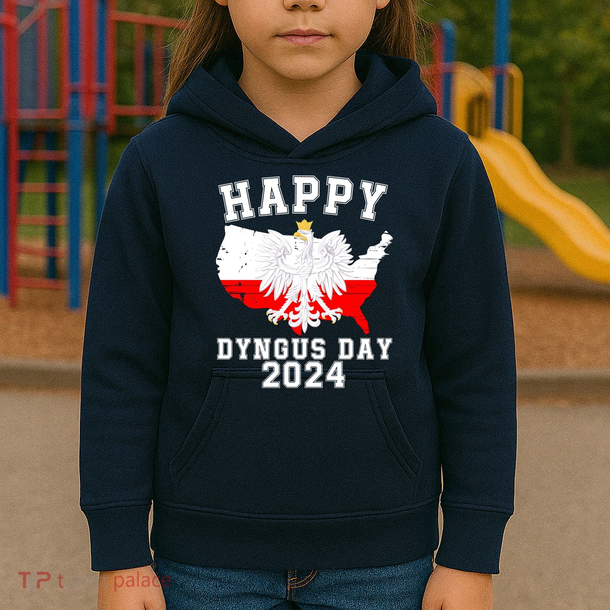 Happy Dyngus Day 2024 Polska Polish White Eagle Dyngus Day Polish Eagle Kids Hoodie