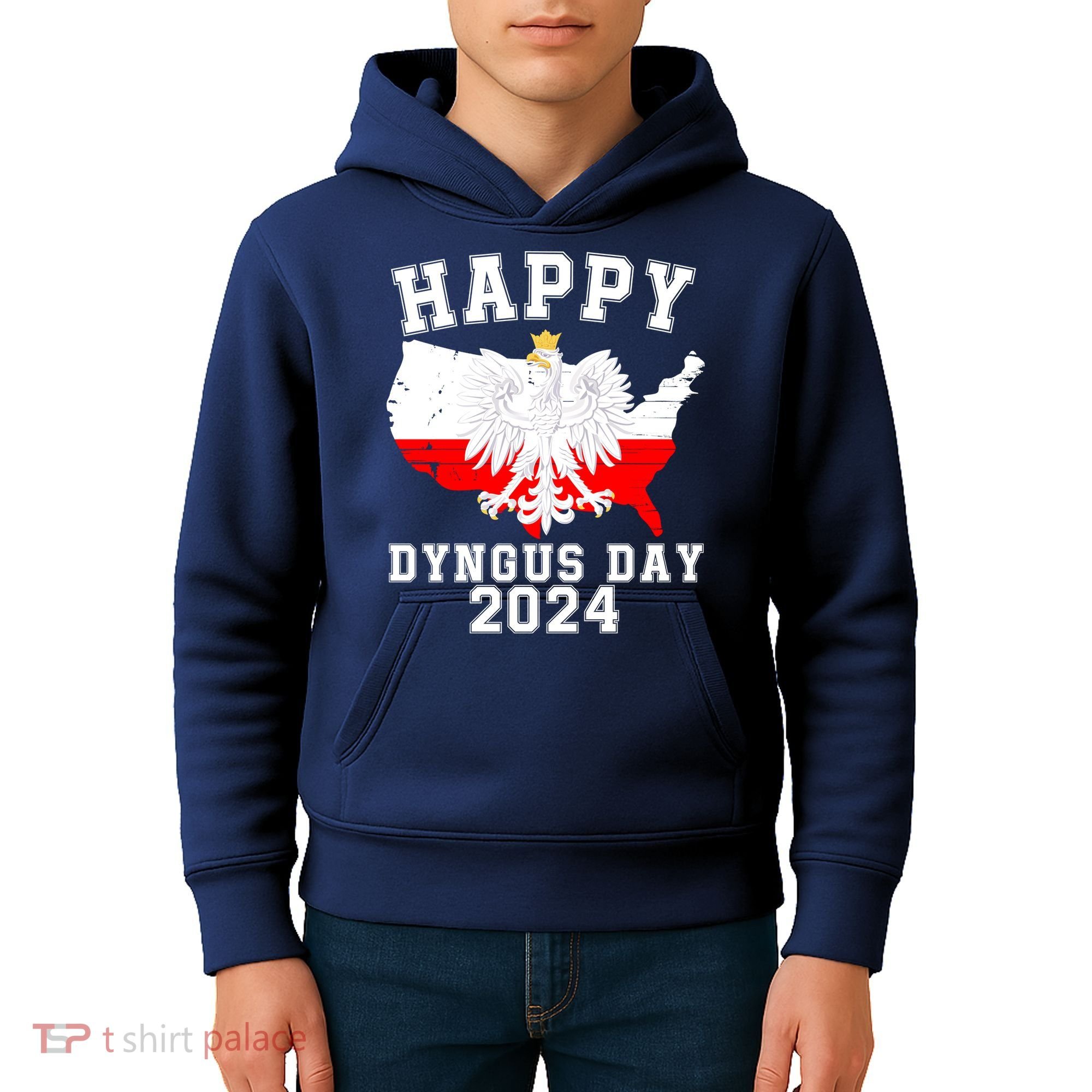 Happy Dyngus Day 2024 Polska Polish White Eagle Dyngus Day Polish Eagle Kids Hoodie