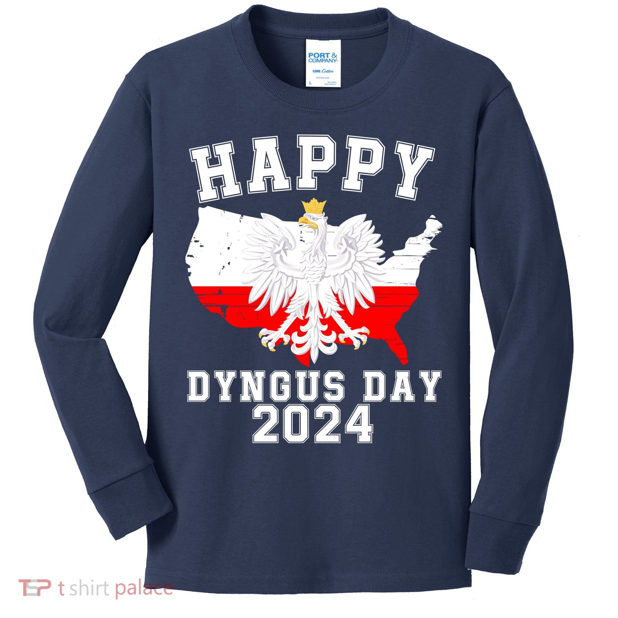 Happy Dyngus Day 2024 Polska Polish White Eagle Dyngus Day Polish Eagle Kids Long Sleeve Shirt