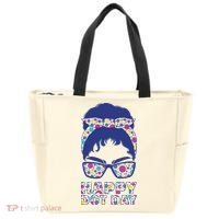 Happy Dot Day Messy Bun Tote Bag thumb 0