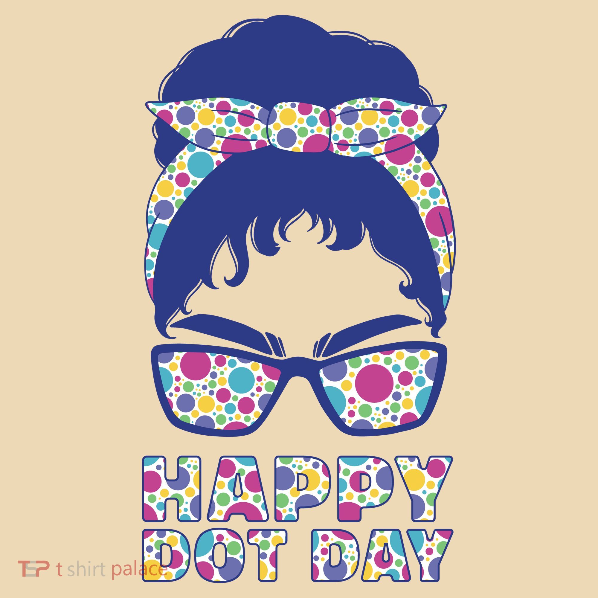 Happy Dot Day Messy Bun Tote Bag