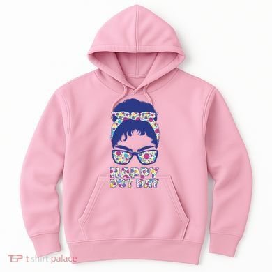Happy Dot Day Messy Bun Hoodie