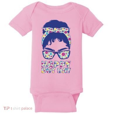 Happy Dot Day Messy Bun Baby Bodysuit