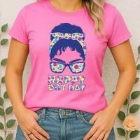 Happy Dot Day Messy Bun Women's T-Shirt thumb 2