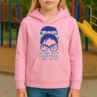 Happy Dot Day Messy Bun Kids Hoodie thumb 3