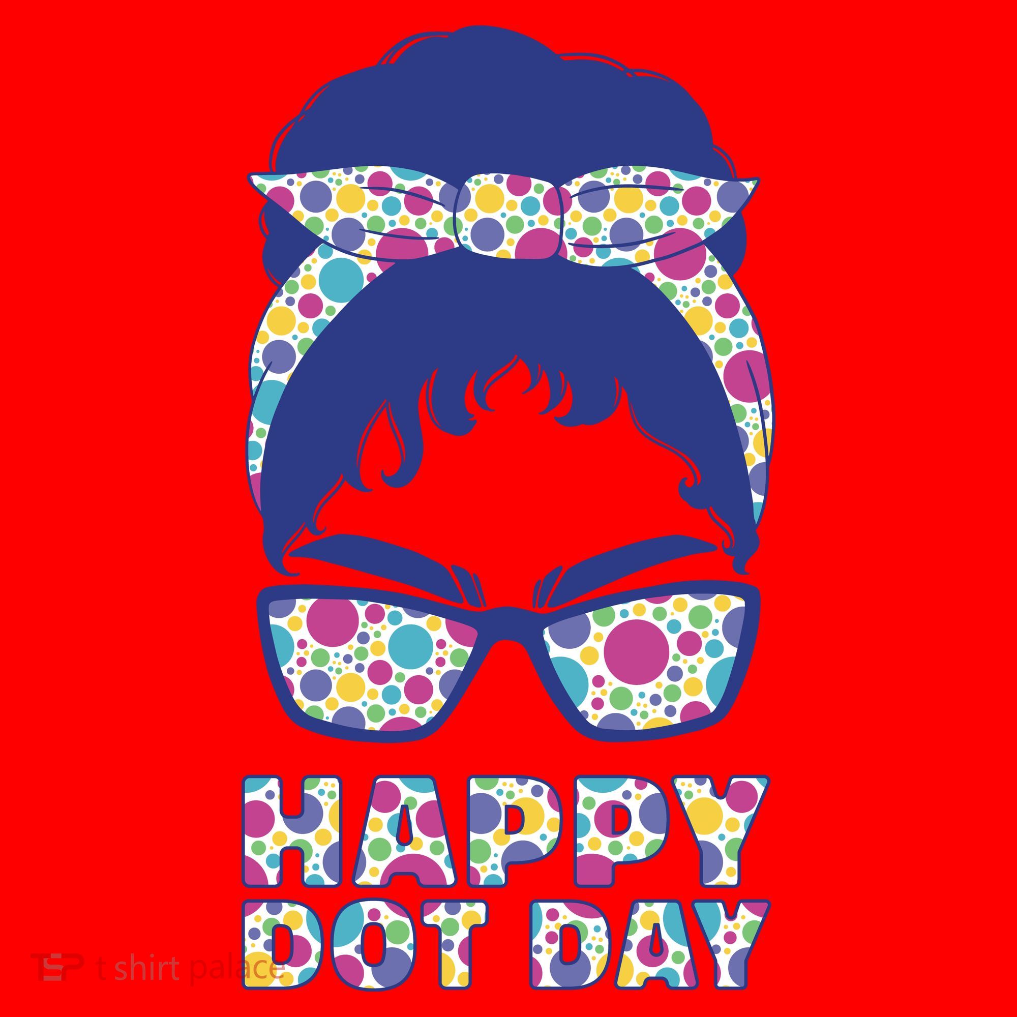 Happy Dot Day Messy Bun Santa Hat