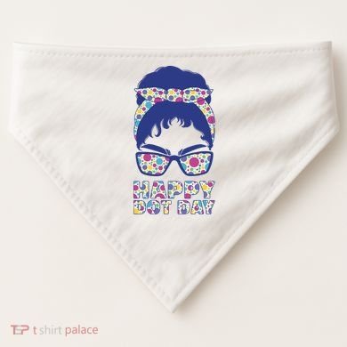 Happy Dot Day Messy Bun USA-Made Doggie Bandana