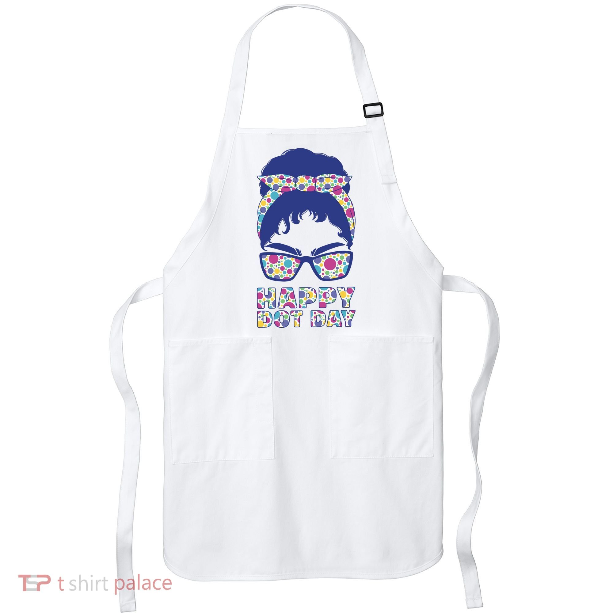 Happy Dot Day Messy Bun Apron