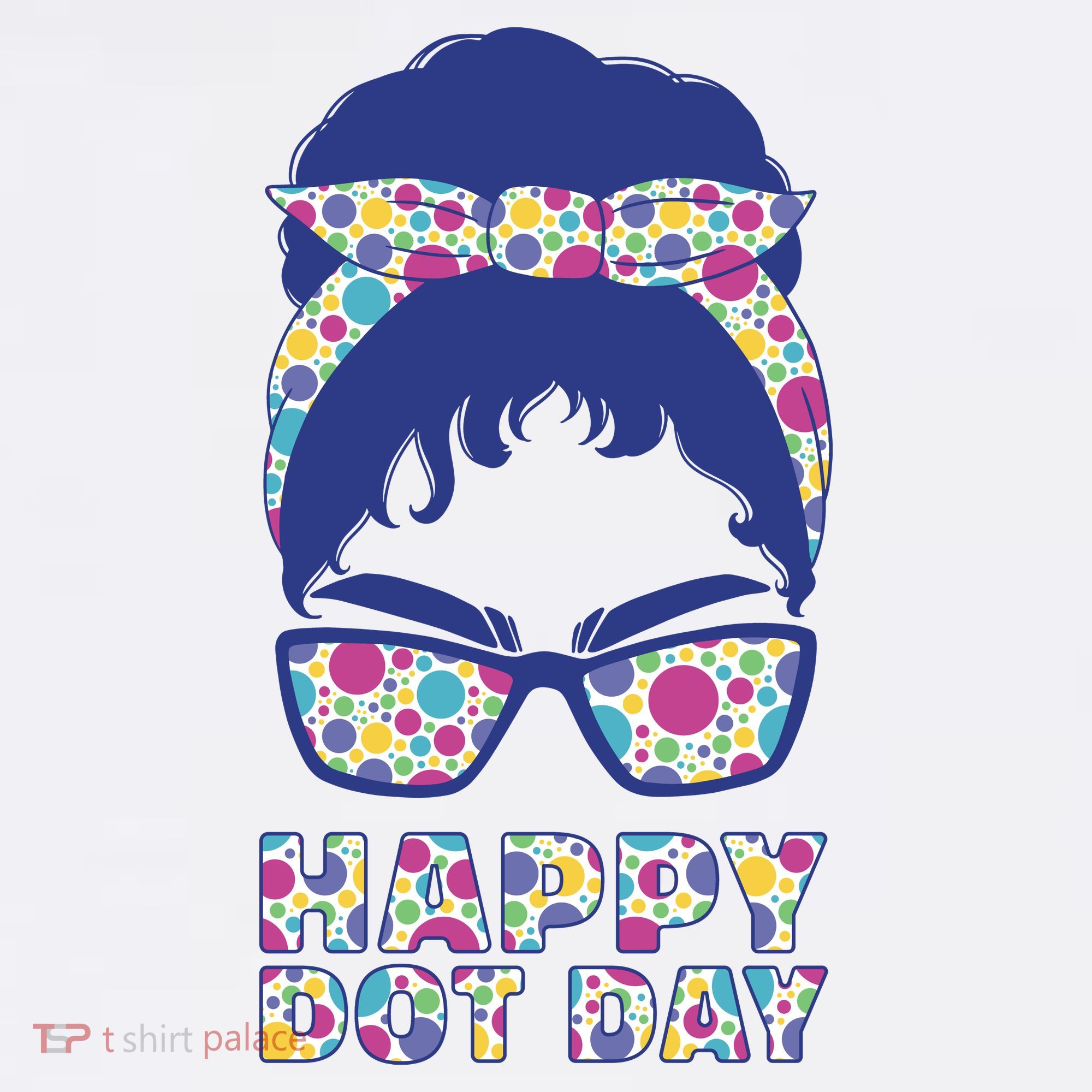 Happy Dot Day Messy Bun Bucket Hat