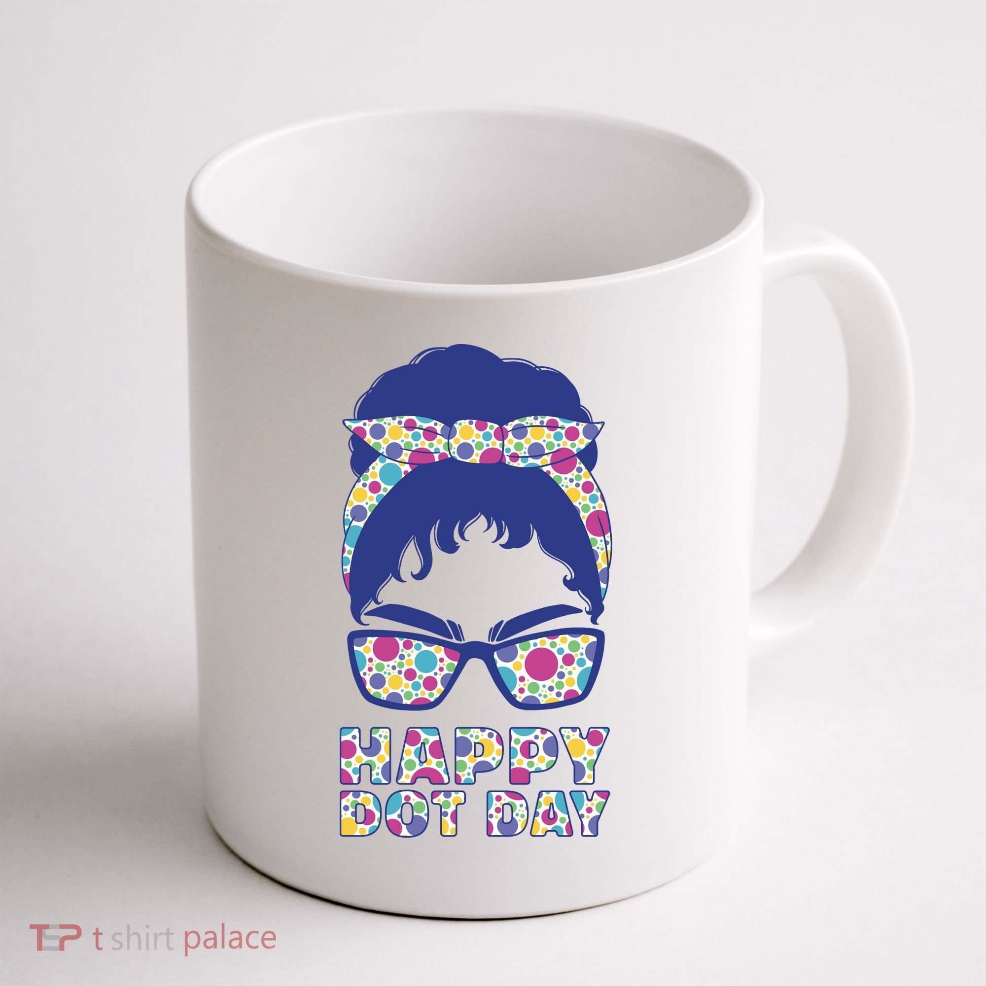 Happy Dot Day Messy Bun Coffee Mug