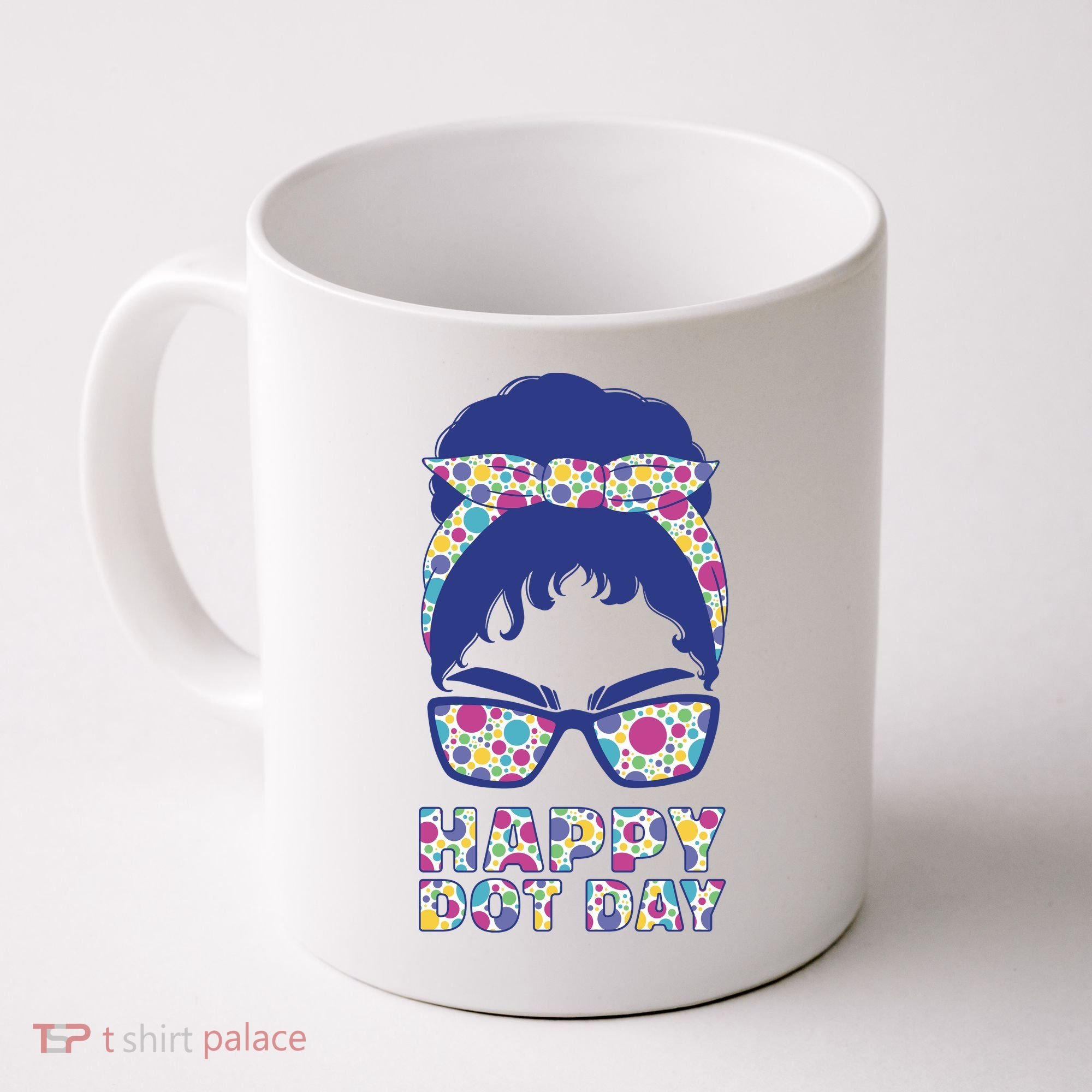 Happy Dot Day Messy Bun Coffee Mug