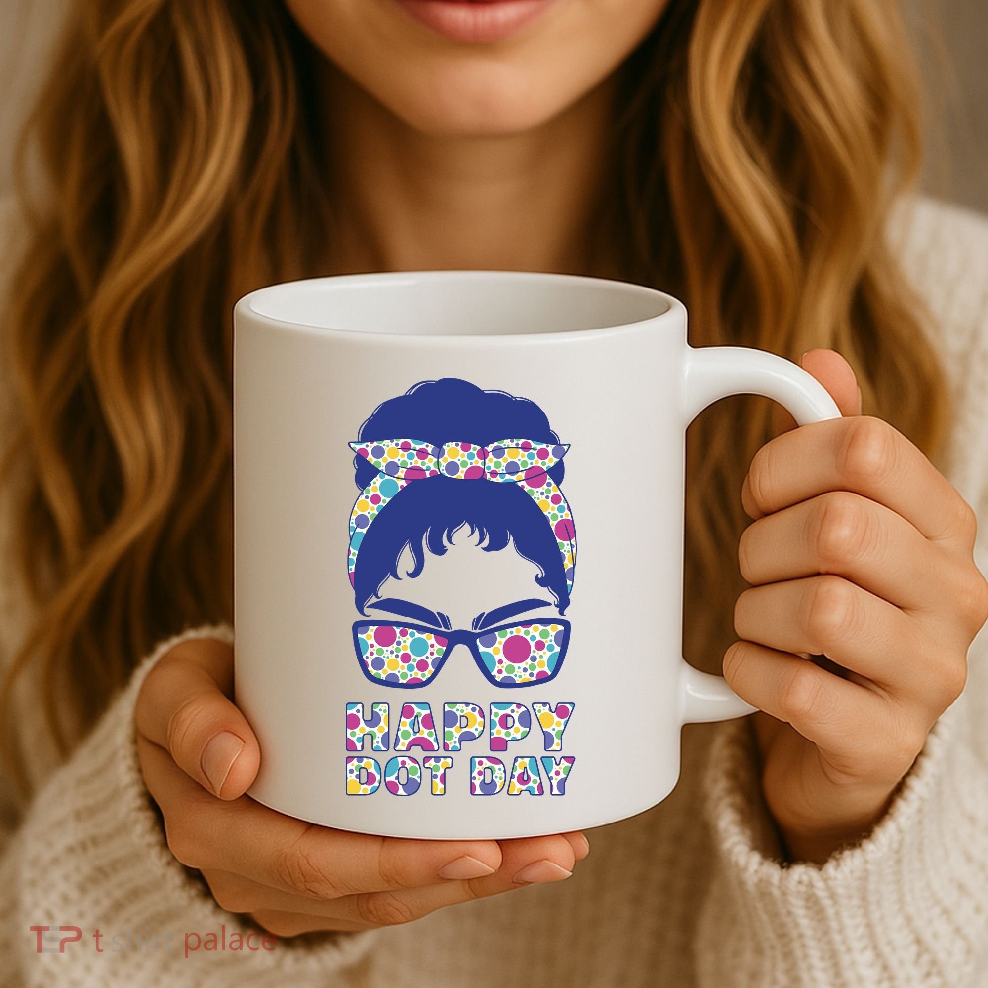 Happy Dot Day Messy Bun Coffee Mug