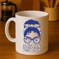 Happy Dot Day Messy Bun Coffee Mug thumb 4