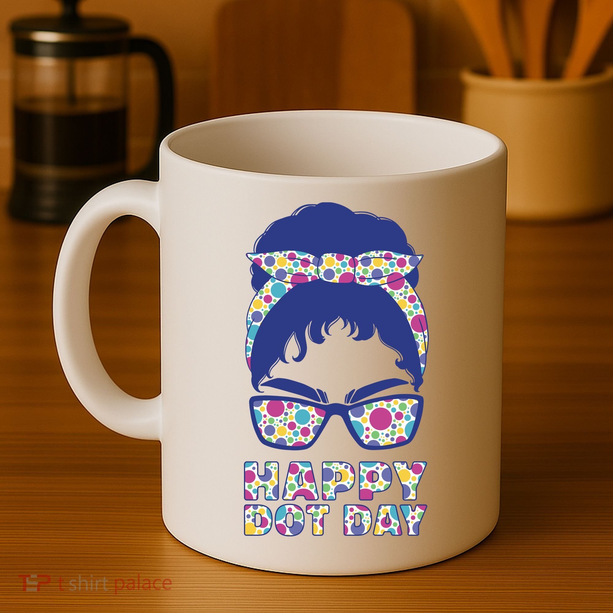 Happy Dot Day Messy Bun Coffee Mug