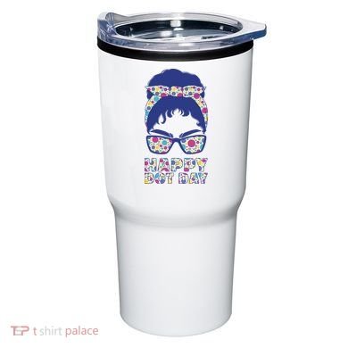 Happy Dot Day Messy Bun Tumbler
