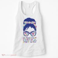 Happy Dot Day Messy Bun Women's Tank Top thumb 0