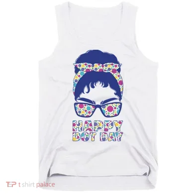 Happy Dot Day Messy Bun Tank Top