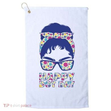 Happy Dot Day Messy Bun Golf Towel