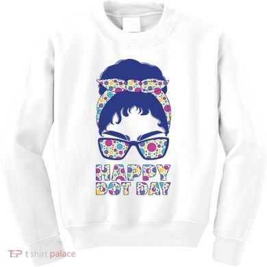 Happy Dot Day Messy Bun Kids Sweatshirt