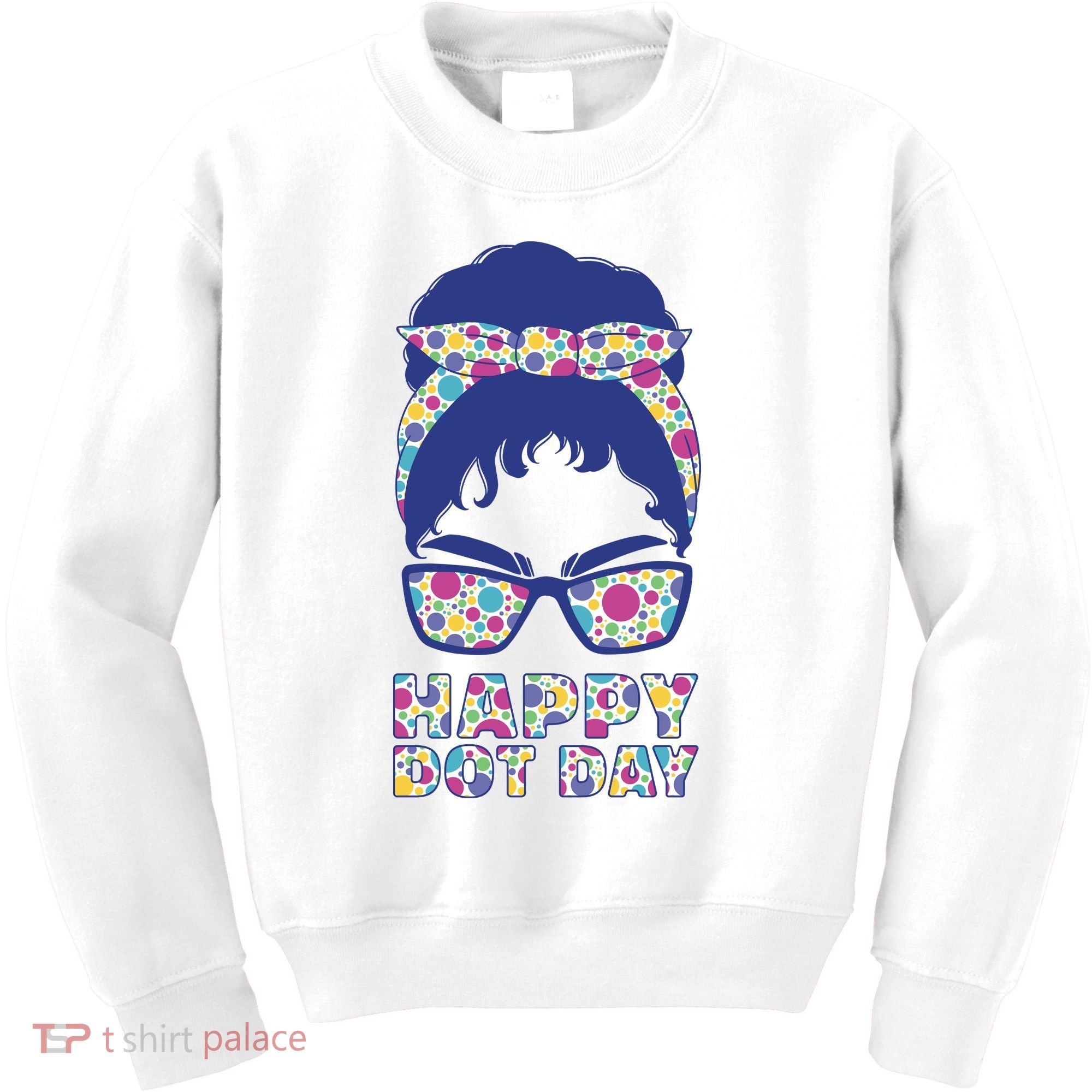 Happy Dot Day Messy Bun Kids Sweatshirt