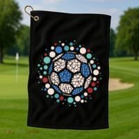 Happy Dot Day Soccer Ball Lover Polka Dot Golf Towel thumb 1