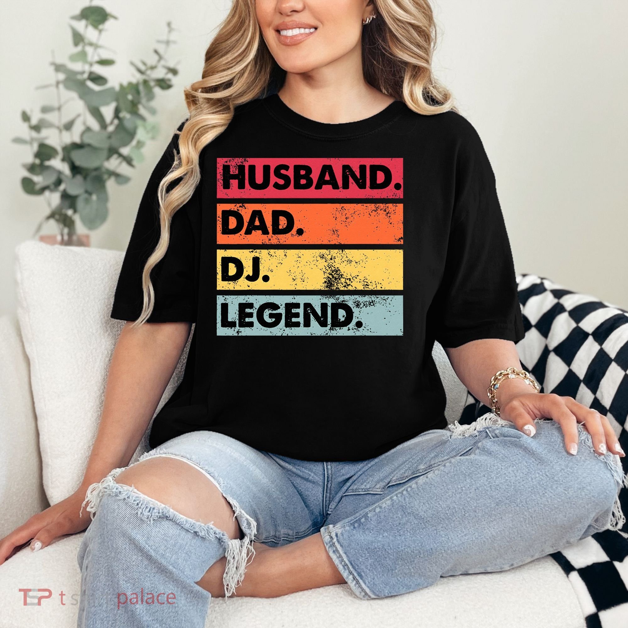 Husband Dad DJ Legend Funny DJ Disc Jockey Music Player Comfort Colors T-Shirt
