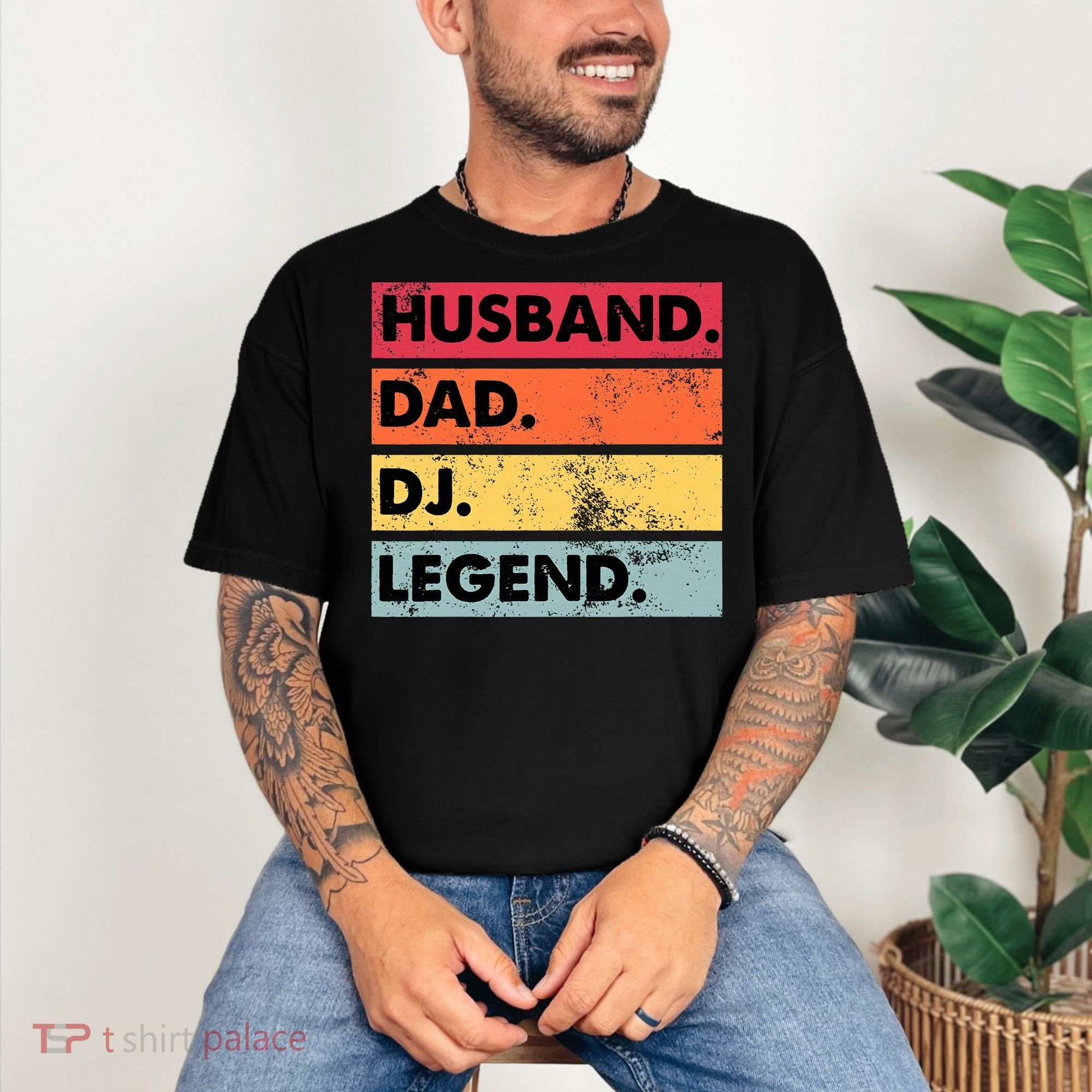 Husband Dad DJ Legend Funny DJ Disc Jockey Music Player Comfort Colors T-Shirt
