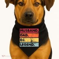 Husband Dad DJ Legend Funny DJ Disc Jockey Music Player USA-Made Doggie Bandana thumb 1