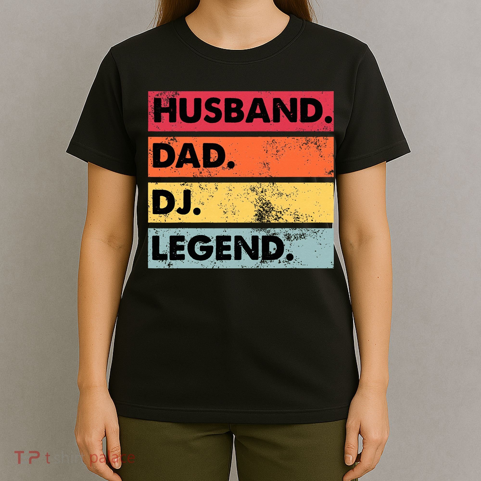 Husband Dad DJ Legend Funny DJ Disc Jockey Music Player T-Shirt