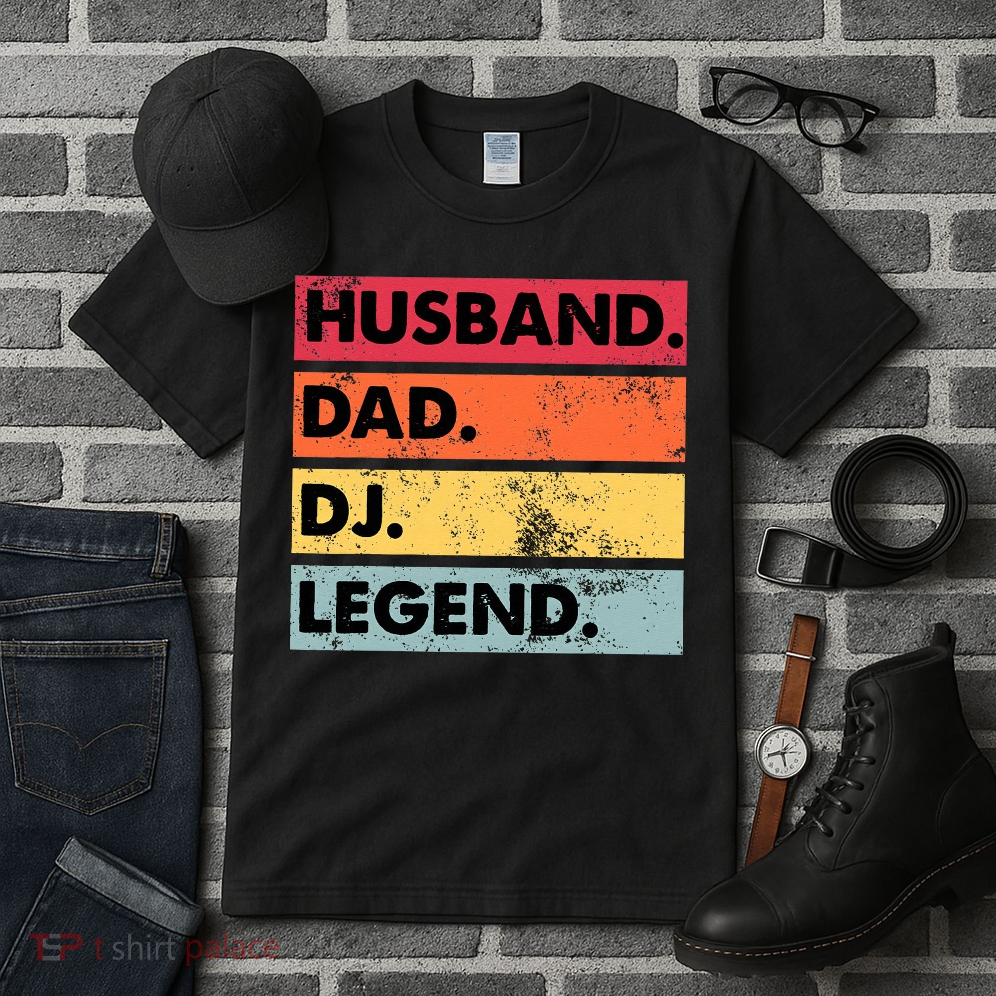 Husband Dad DJ Legend Funny DJ Disc Jockey Music Player Tall T-Shirt