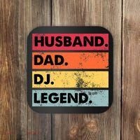 Husband Dad DJ Legend Funny DJ Disc Jockey Music Player Coaster thumb 0