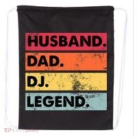 Husband Dad DJ Legend Funny DJ Disc Jockey Music Player Drawstring Bag thumb 0