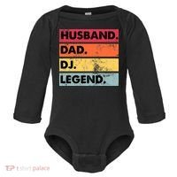Husband Dad DJ Legend Funny DJ Disc Jockey Music Player Baby Long Sleeve Bodysuit thumb 0