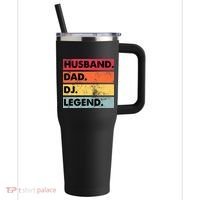 Husband Dad DJ Legend Funny DJ Disc Jockey Music Player 40oz Vacuum Insulated Stainless Steel Travel Tumbler thumb 0