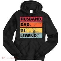Husband Dad DJ Legend Funny DJ Disc Jockey Music Player Tie Dye Hoodie thumb 0