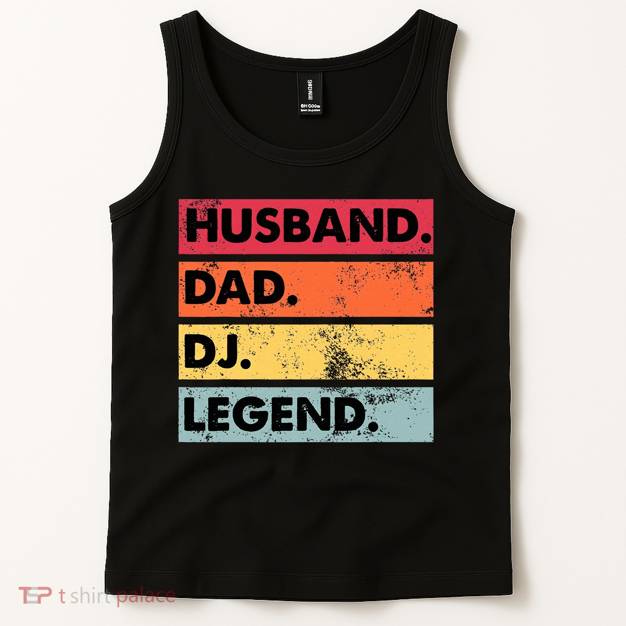Husband Dad DJ Legend Funny DJ Disc Jockey Music Player Tank Top