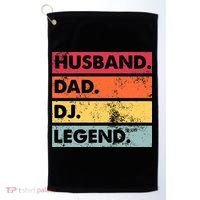 Husband Dad DJ Legend Funny DJ Disc Jockey Music Player Golf Towel thumb 0