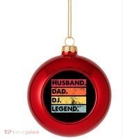 Husband Dad DJ Legend Funny DJ Disc Jockey Music Player Plastic Christmas Ball Ornament thumb 0