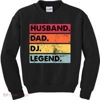 Husband Dad DJ Legend Funny DJ Disc Jockey Music Player Kids Sweatshirt thumb 0