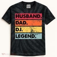Husband Dad DJ Legend Funny DJ Disc Jockey Music Player Kids Tie-Dye T-Shirt thumb 0
