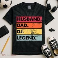 Husband Dad DJ Legend Funny DJ Disc Jockey Music Player Kids Tie-Dye T-Shirt thumb 2