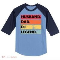 Husband Dad DJ Legend Funny DJ Disc Jockey Music Player Raglan Baseball Sleeve Shirt thumb 0