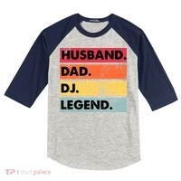 Husband Dad DJ Legend Funny DJ Disc Jockey Music Player Kids Colorblock Raglan Jersey thumb 0