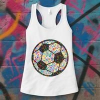 Happy Dot Day International Dot Day Polka Dot Soccer Futbol Ball Women's Tank Top thumb 3