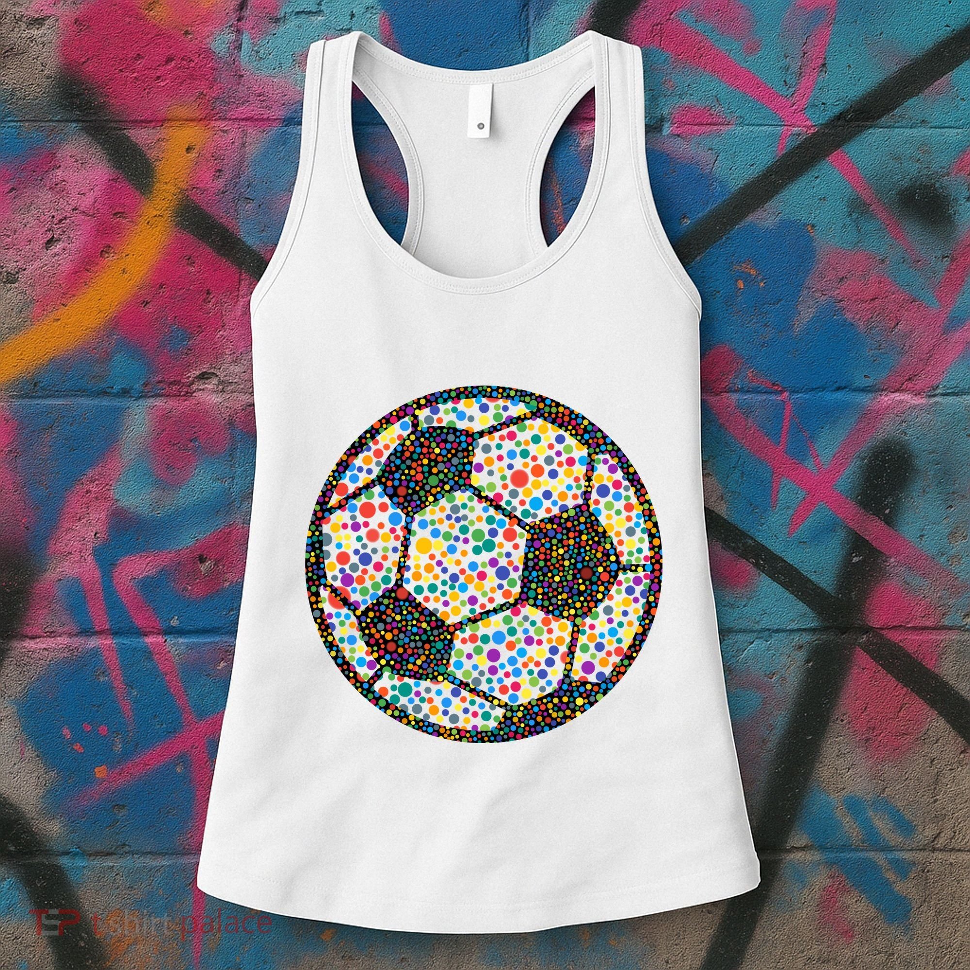 Happy Dot Day International Dot Day Polka Dot Soccer Futbol Ball Women's Tank Top